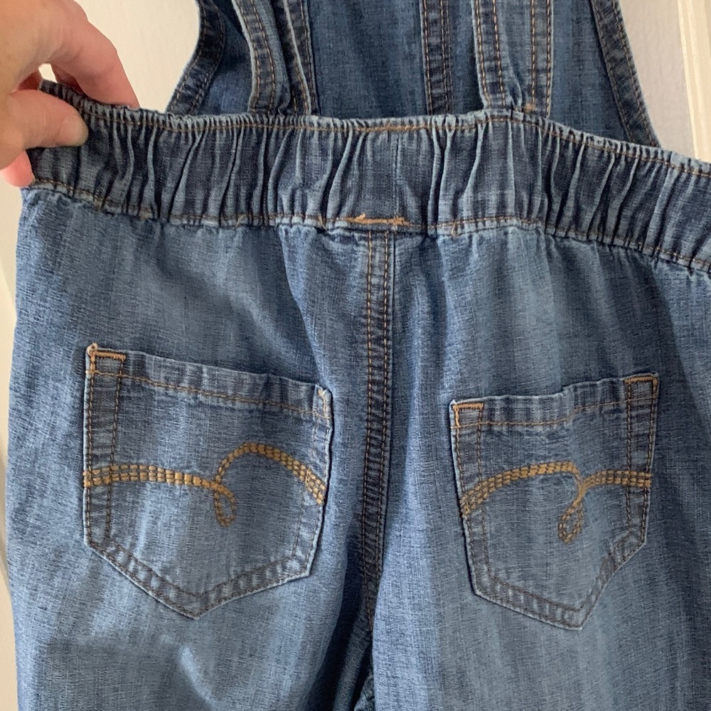 NWT! Justice - Embellished Denim Overalls - Adjustable Girls Size 7 - Picture 8 of 11